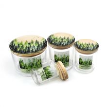 新款印刷木(mù)蓋玻璃燭台