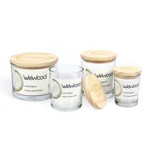 透明(míng)玻璃蠟燭杯帶木(mù)蓋